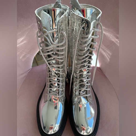 Jimmy Choo Patent Leather Ankle Boots in Silver - Picture 3 of 12
